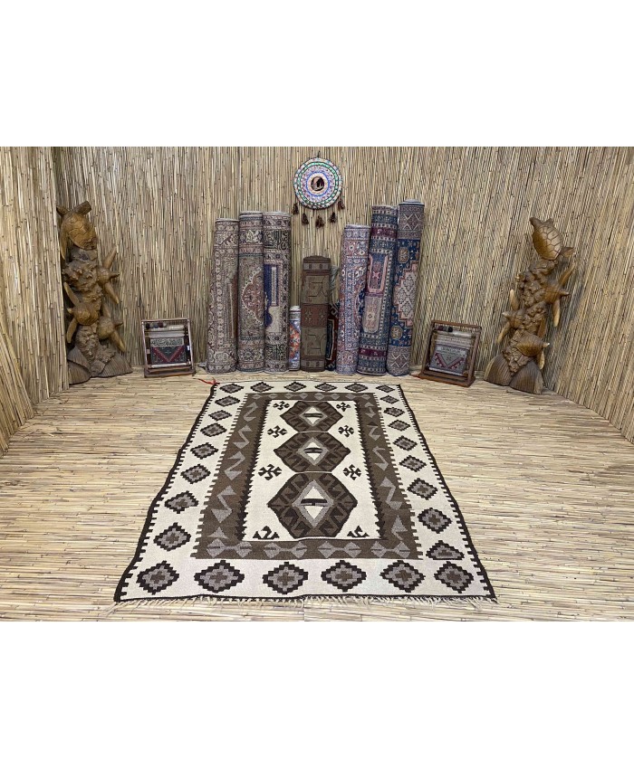 Handmade Turkish Kayseri Nomadic Original  Wool on Wool Kilim – FREE SHIPPING..!